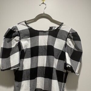 Bar III Black and White Checkered Crop Top